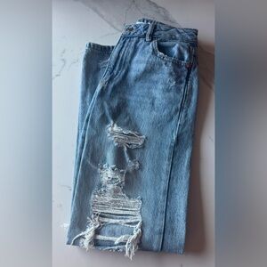 Garage Denim Blue Distressed Jeans 00